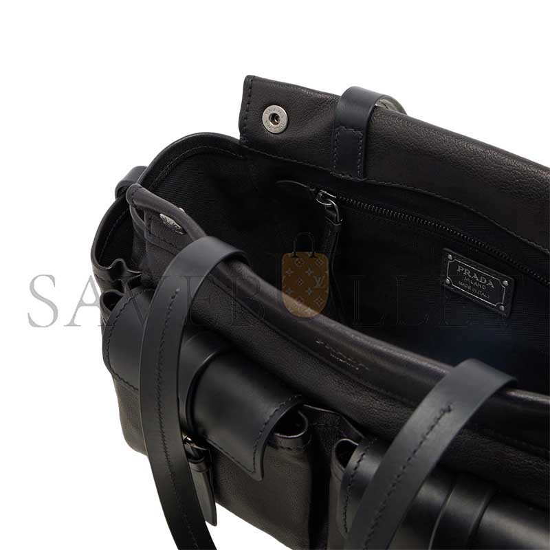 PRADA ROUTE LEATHER TOTE BAG (39*21*15cm)